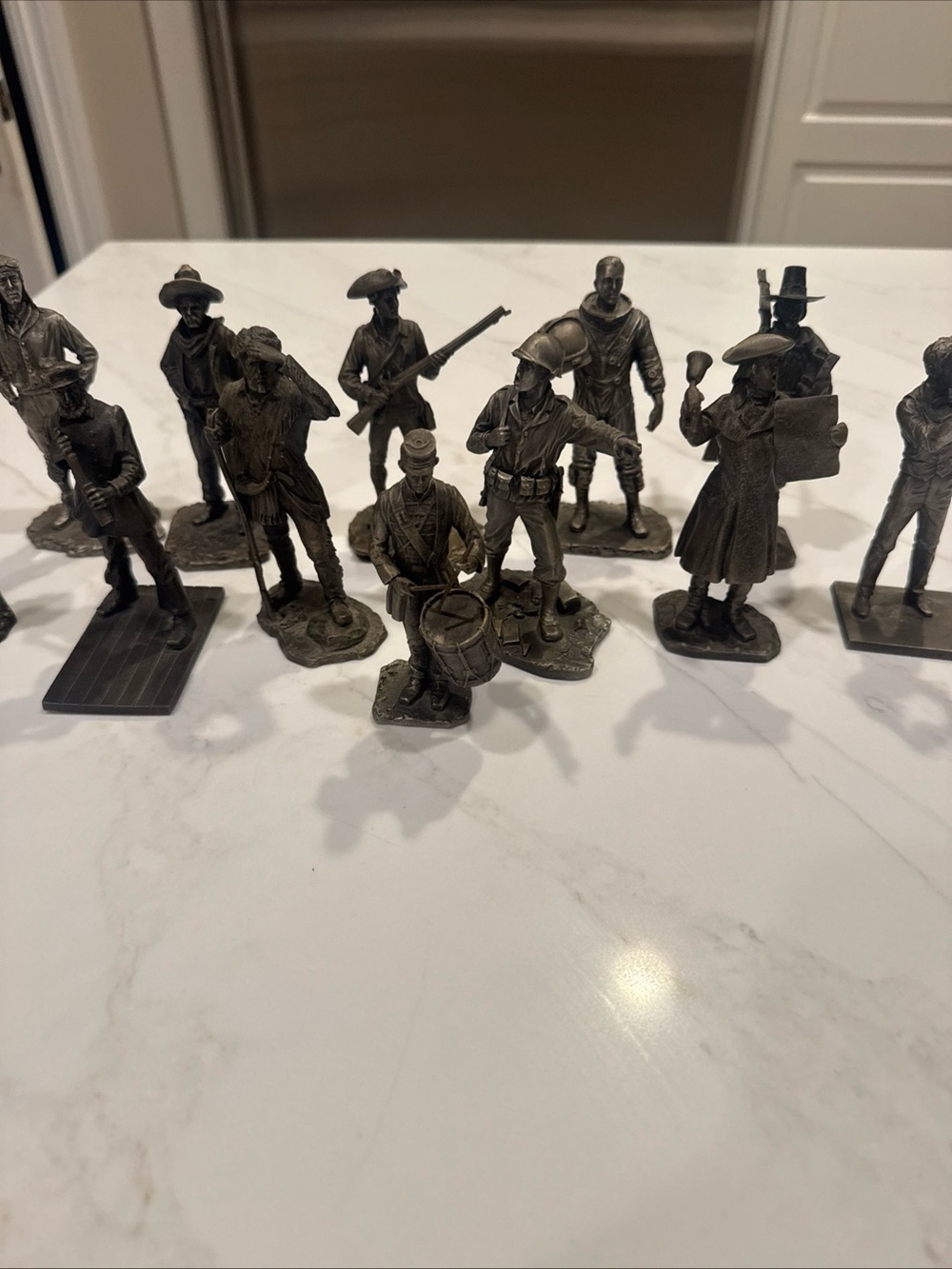 American Revolutionary War Danbury Mint Pewter Historical Figurine Set of 12